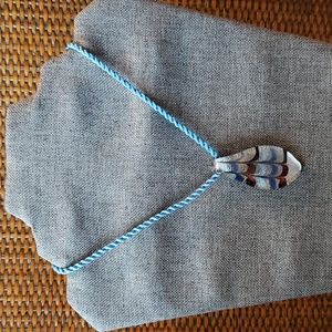 Blue and Brown Glass Pendant Necklace